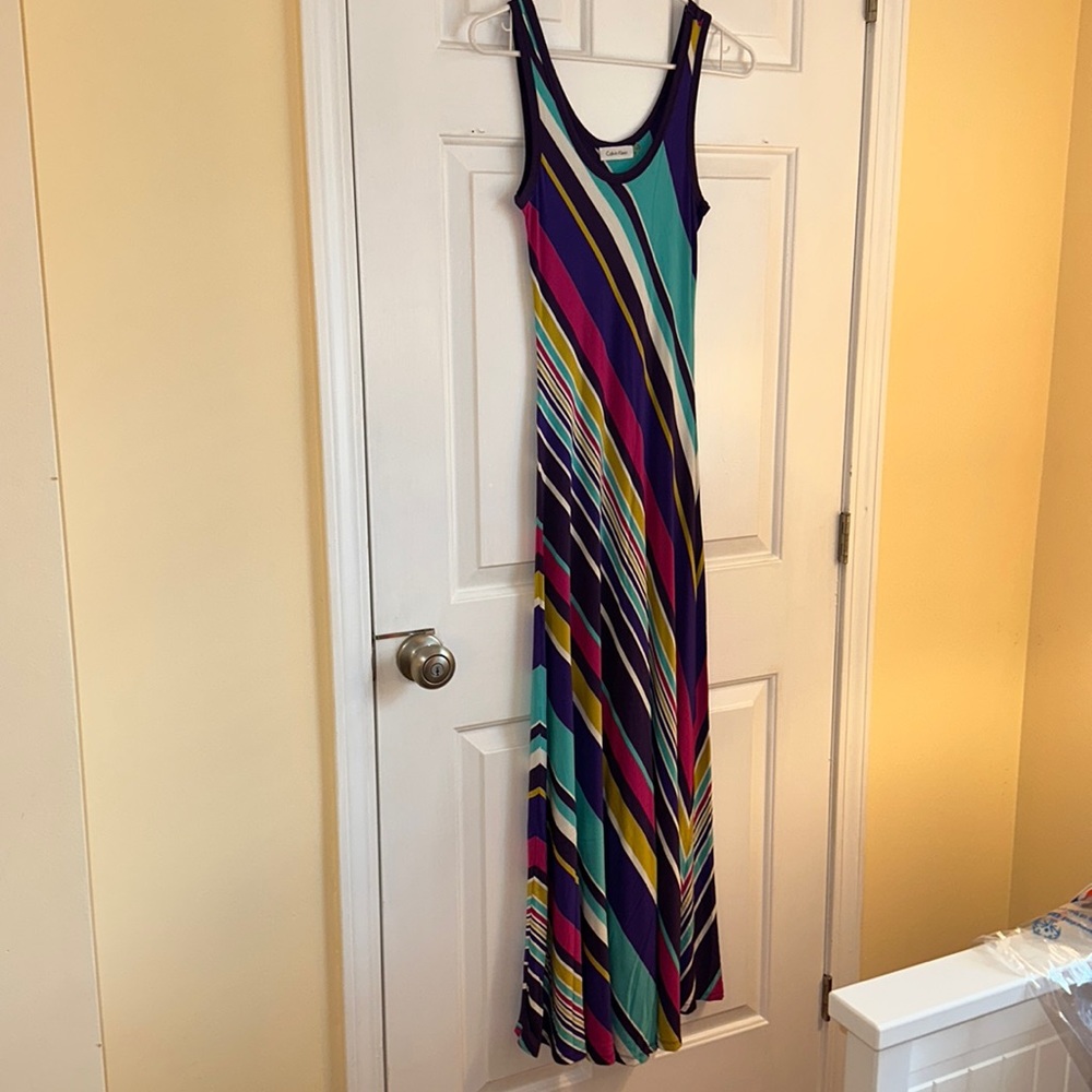 Calvin Klein Stripped Maxi Dress